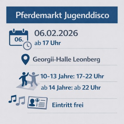 Pferdemarkt-Jugenddisco mit zwei Dancefloors in Leonberg